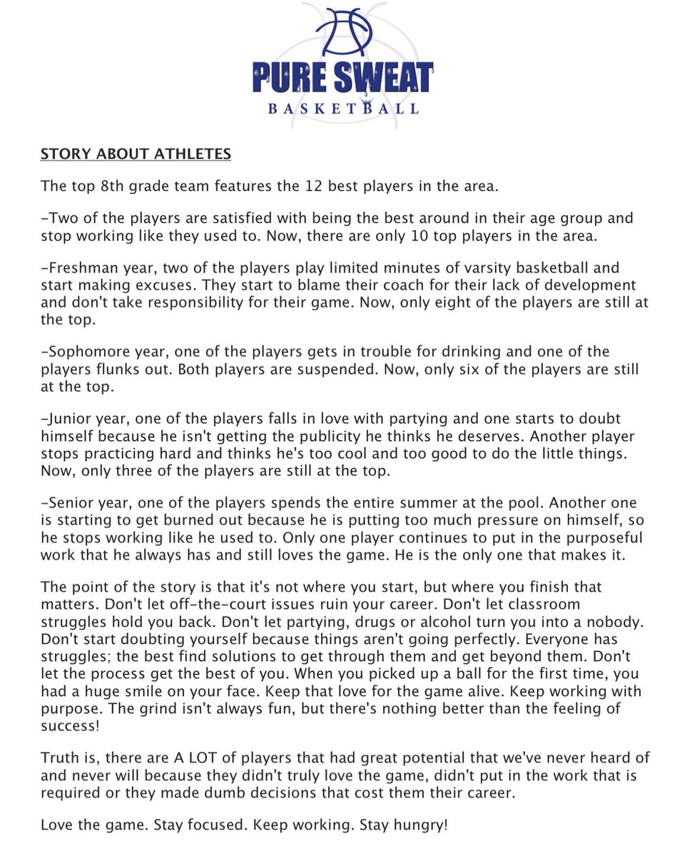 Story about athletes…