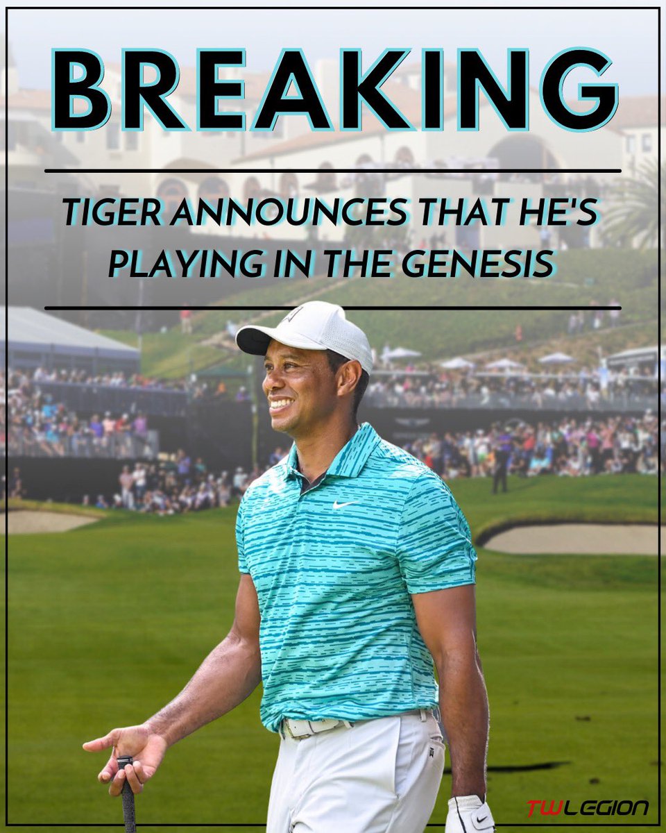 TWlegion's tweet photo. 🚨#BREAKING: Tiger Woods has committed to playing next week’s Genesis Invitational at Riviera CC. The tournament host will be making his first official PGA TOUR start since 2020. TIGER. IS. BACK ☢️ https://t.co/ZaugXWNMwX