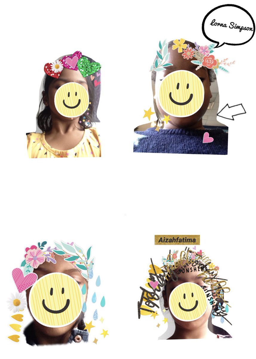 mrstepien's tweet photo. Today we learned about the amazing photographic vision of Lorna Simpson, and we created our own selfie versions using @PicCollage   #WomensArt @PlowmansPS2016 #grade1 https://t.co/rNoAHk4dT7