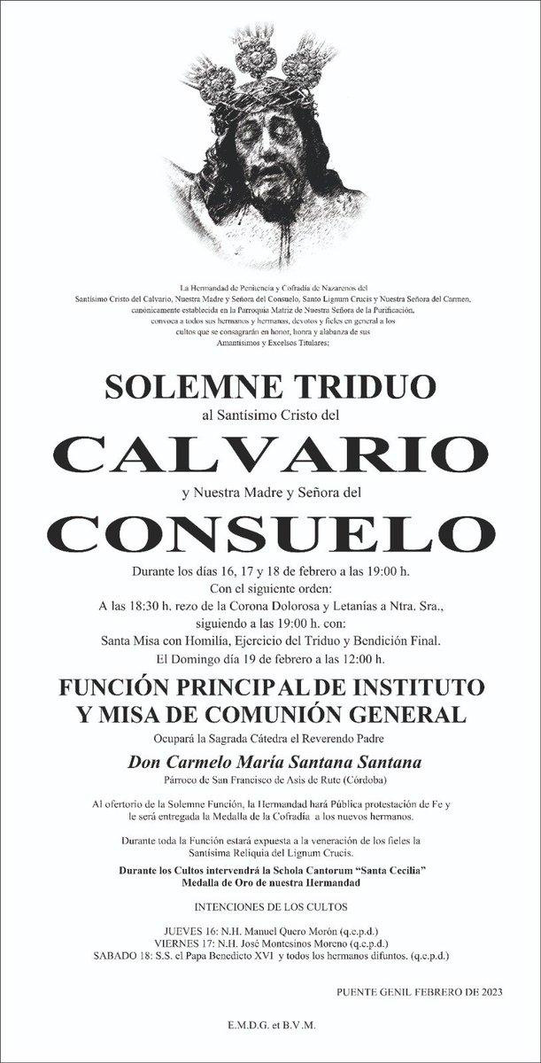 CULTOS EN HONOR A NUESTROS SAGRADOS TITULARES.