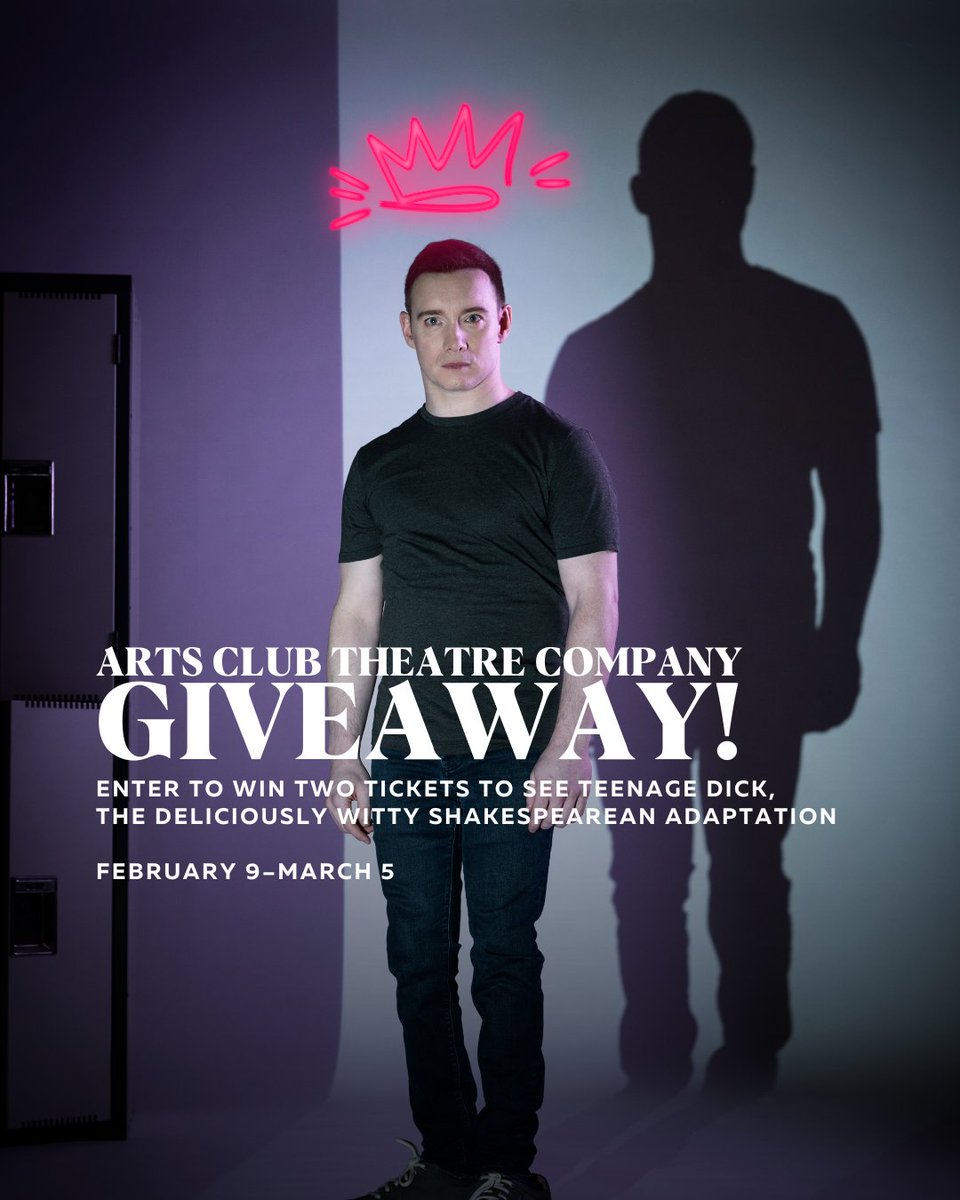 stir_vancouver's tweet photo. GIVEAWAY!

Enjoy the darkly funny Teenage Dick! Enter to win 2 tickets to this deliciously witty Shakespearean adaptation, valued at $90!

How to enter:
1) Follow @stirvancouver and @theartsclub
2) Retweet this

Tickets available: https://t.co/u7Oy3697Iq https://t.co/EiDkLE6abY