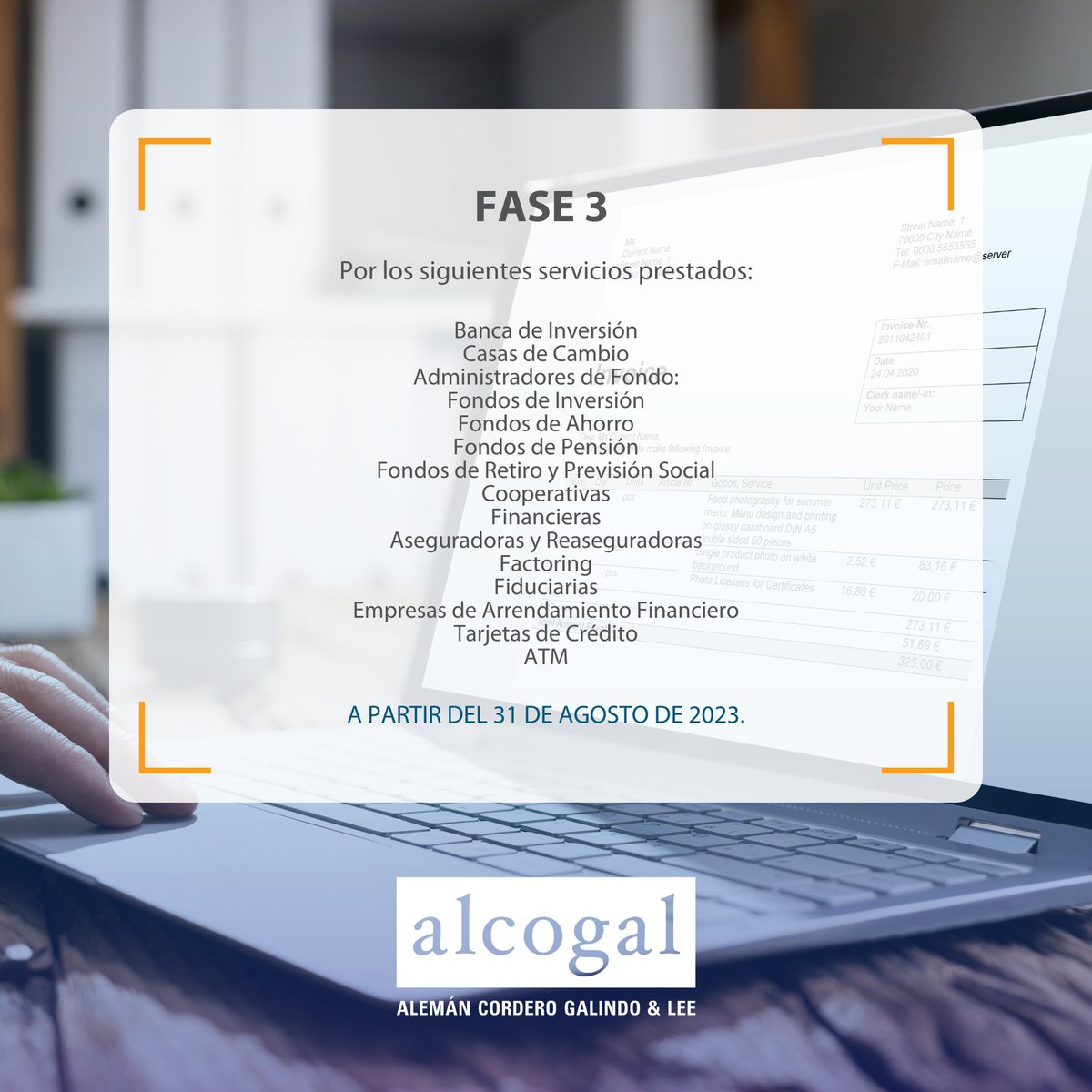 alcogalabogados's tweet photo. El Decreto Ejecutivo No. 3 del 20 de enero de 2023, modifica las fechas para la implementación del uso de la factura electrónica o equipo fiscales para las instituciones financieras y los regímenes especiales. Conoce aquí el nuevo cronograma.
#Alcogal #Facturaelectrónica https://t.co/lRoqlbwvVg