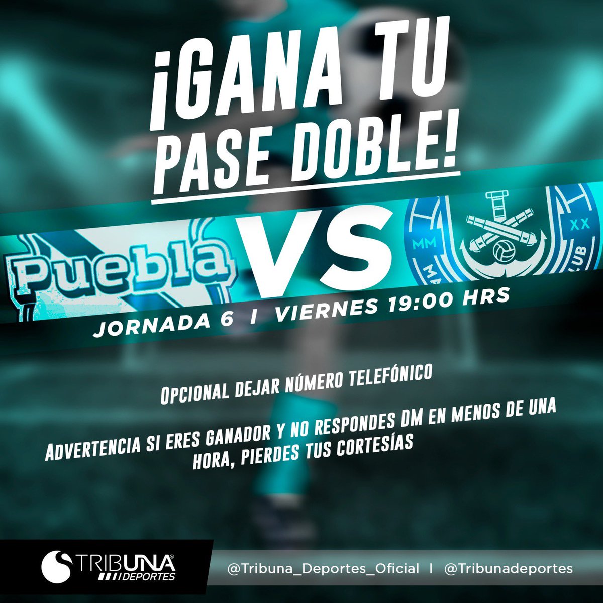 Tribunadeportes's tweet photo. ¡Última oportunidad! Gana tu pase doble 🎟️ para el @ClubPueblaMX 🎽 🆚 ⚓️ @MazatlanFC de esta noche en el Cuauhtémoc. Para participar responde este tweet con nombre completo y el #YoSigoALaFranjaEnTribuna; los ganadores a las 14:00 horas en #TribunaPM🎙️. https://t.co/1YI0bula7s