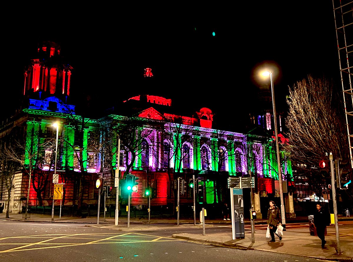 Belfast looking kaleidoscopic tonight.
