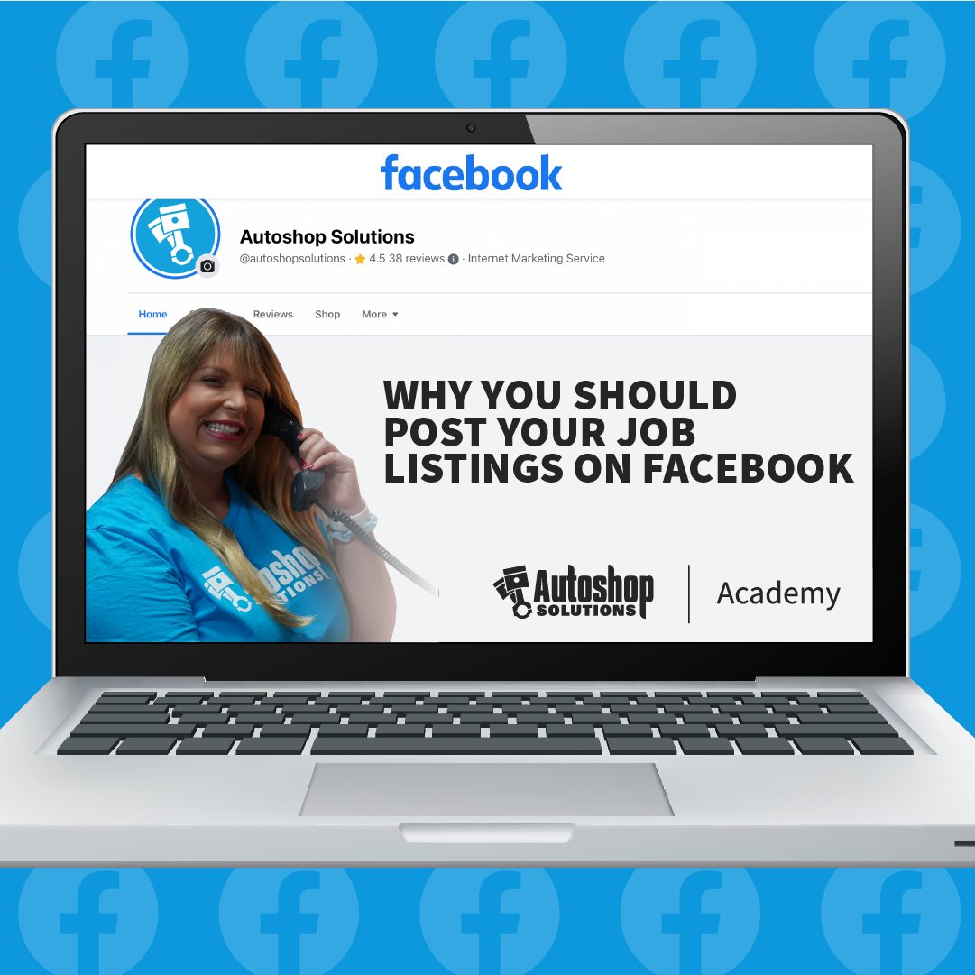 AutoshopSocial's tweet image. If you're looking to fill a vacancy quickly and efficiently, posting a job on Facebook is a great way to do it. With over two billion active users, your job ad will reach a large audience quickly. Watch the full video ➡️ youtu.be/yXmLv1LdkH0 #HireNow #AutoshopAcademy
