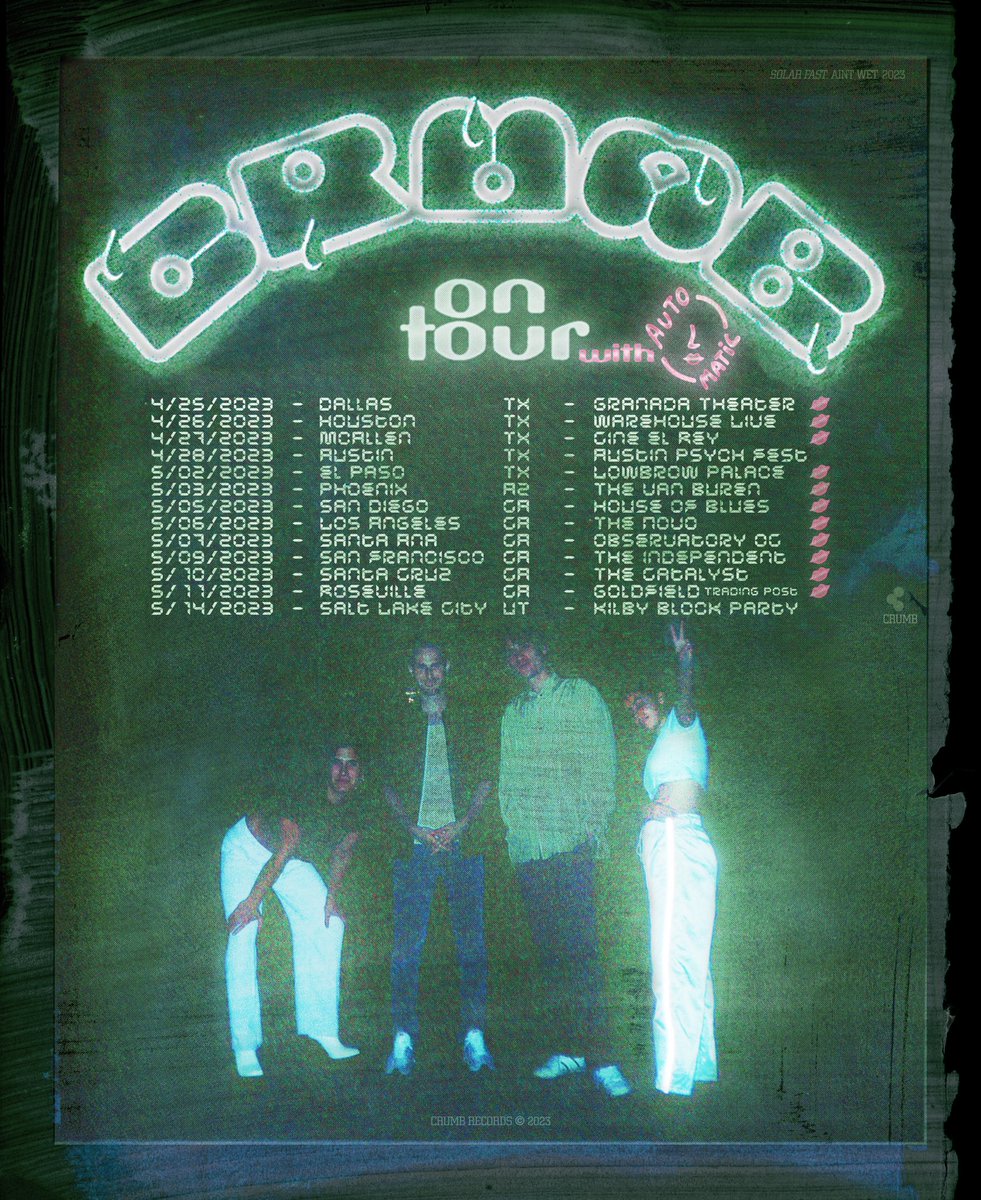 on sale now poster by <a href="/AINTWET/">AINT WET</a> 
crumbtheband.com/#tour