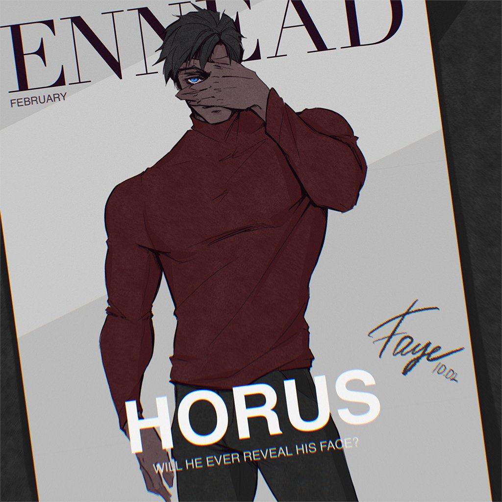 #ENNEAD Modern AU Horus 
I know he usually wears blue clothes, but he does like red color heh😗