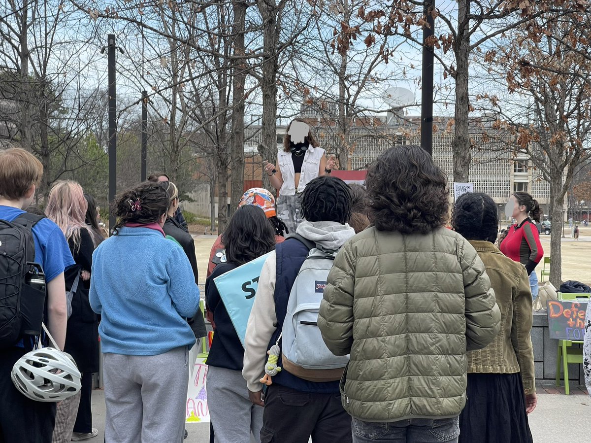 RevSouthNolan's tweet photo. Happening now at GA Tech:

A group of about 80 students are doing a teach in and protest against Cop City.

“Students staying in dialogue and taking action has always been part of building the Revolution.” https://t.co/nYVbAQDAKs
