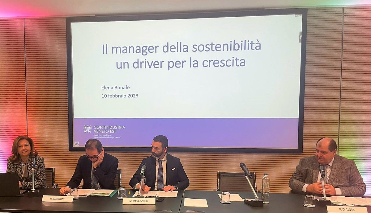 sfc_it's tweet photo. Oggi a #Venezia grande partecipazione all'evento di lancio del #roadshow che promuove il profilo e le competenze del #Sustainability_Manager, come risorsa fondamentale per assicurare la #transizione_green delle imprese @VenetoEst @Confindustria @Federmanager #4Manager https://t.co/3bvKY4eEzF
