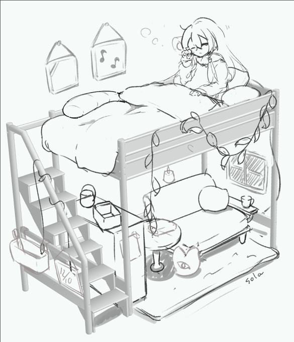 息抜きに趣味絵描いてました...(途中) 