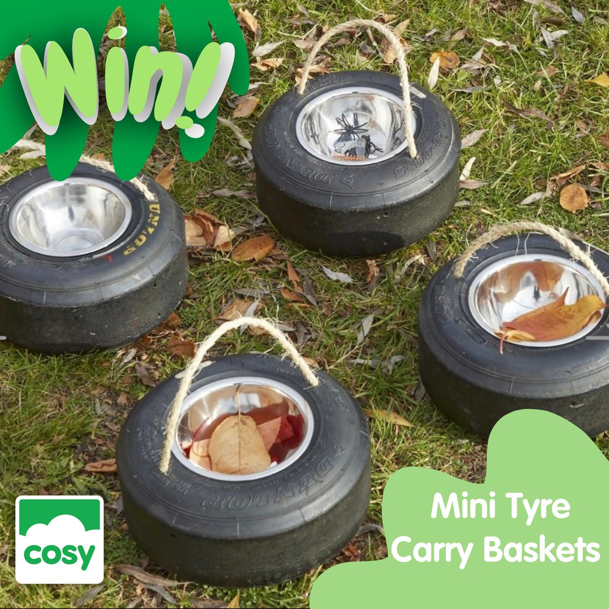 💚 Thank Cosy it’s Friday! 💚

For our Friday giveaway, this week you could be in with a chance of winning a set of our mini tyre carry baskets.

You need to…
🌈 Follow
🌈 RT
🌈 Tag some friends 

Giveaway closes at 11:59pm on 12th Feb. U.K. only. 

Good luck!

#TCIFriday