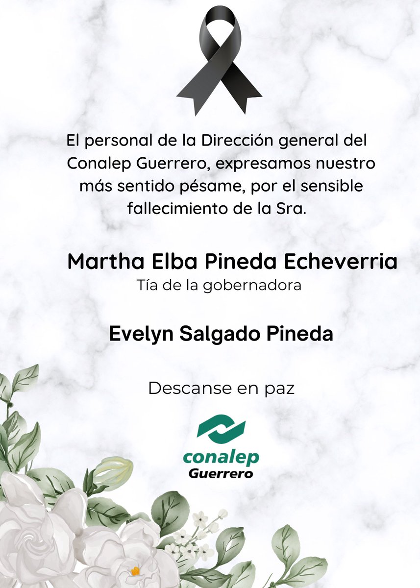 ConalepGro19's tweet photo. Expresamos nuestras más sentidas condolencias 🕊 https://t.co/fSuSqtONmB