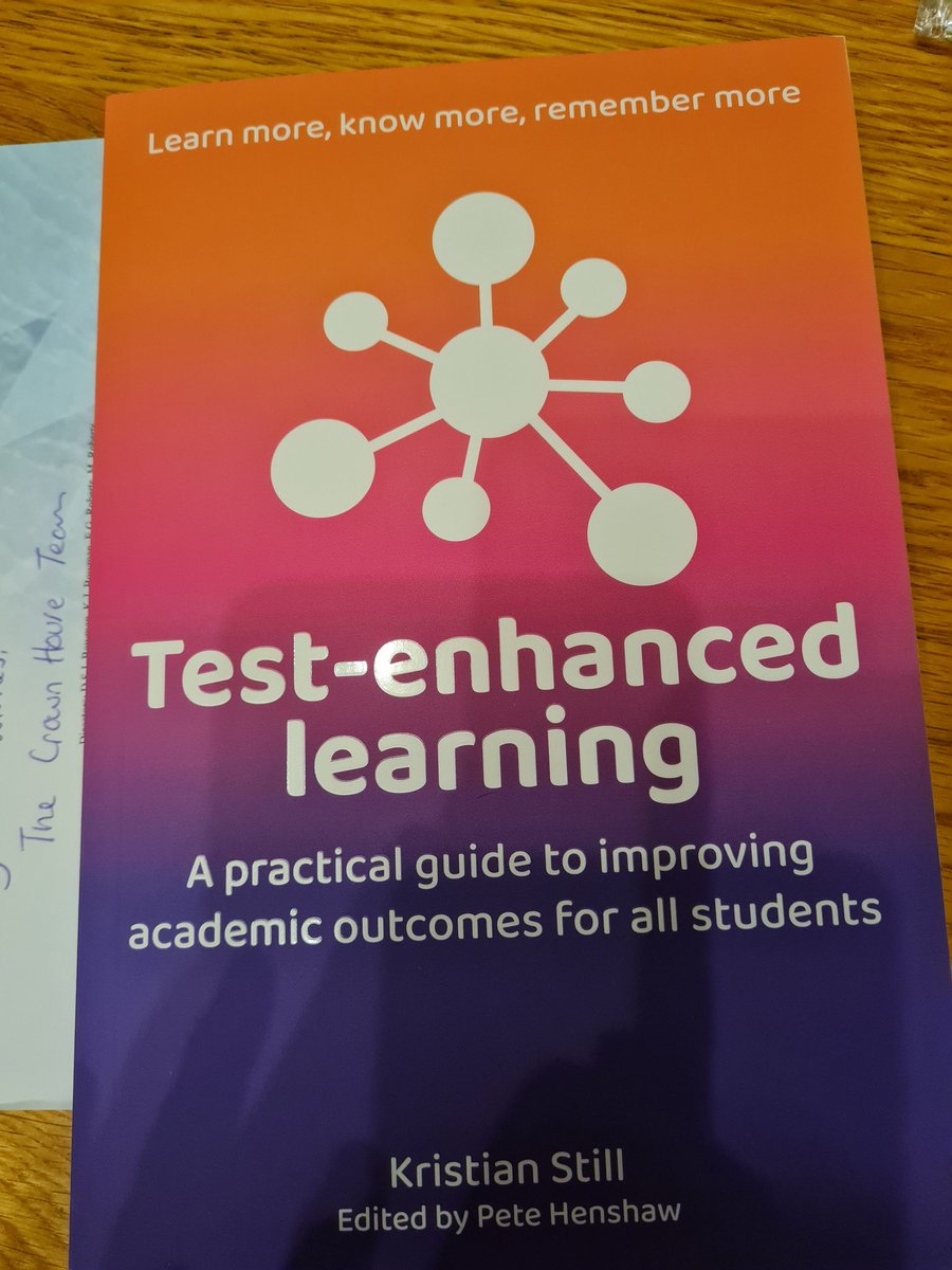 HelenPipe_1's tweet photo. My copy has arrived, this is going to be a "must read" for all teachers. Really honoured to be involved. @KristianStill #testenhancedlearning #remembermore https://t.co/cfgeENqgyK