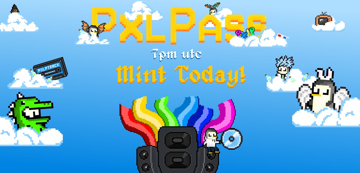 PxlPass mint is live in 15 Minutes!.💙

You can listen to some chill tracks while you are waiting for the countdown.

Whitelist has 24 hours to mint!.✨
pxlpenguins.site