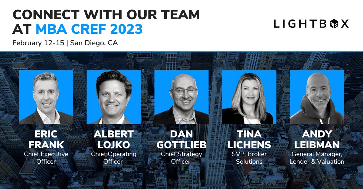 LightBoxRE's tweet photo. #LightBoxRE is heading to the Mortgage Bankers Association's 2023 Commercial/Multifamily Finance Convention &amp; Expo next week in San Diego, CA.

We hope to see you there! #MBACREF23 @MBAMortgage 

#MBA #CREF23 #CRE #Lending #Data #CRENews #Brokers #CREBrokers #MultiFamily https://t.co/ko6KySRNyr