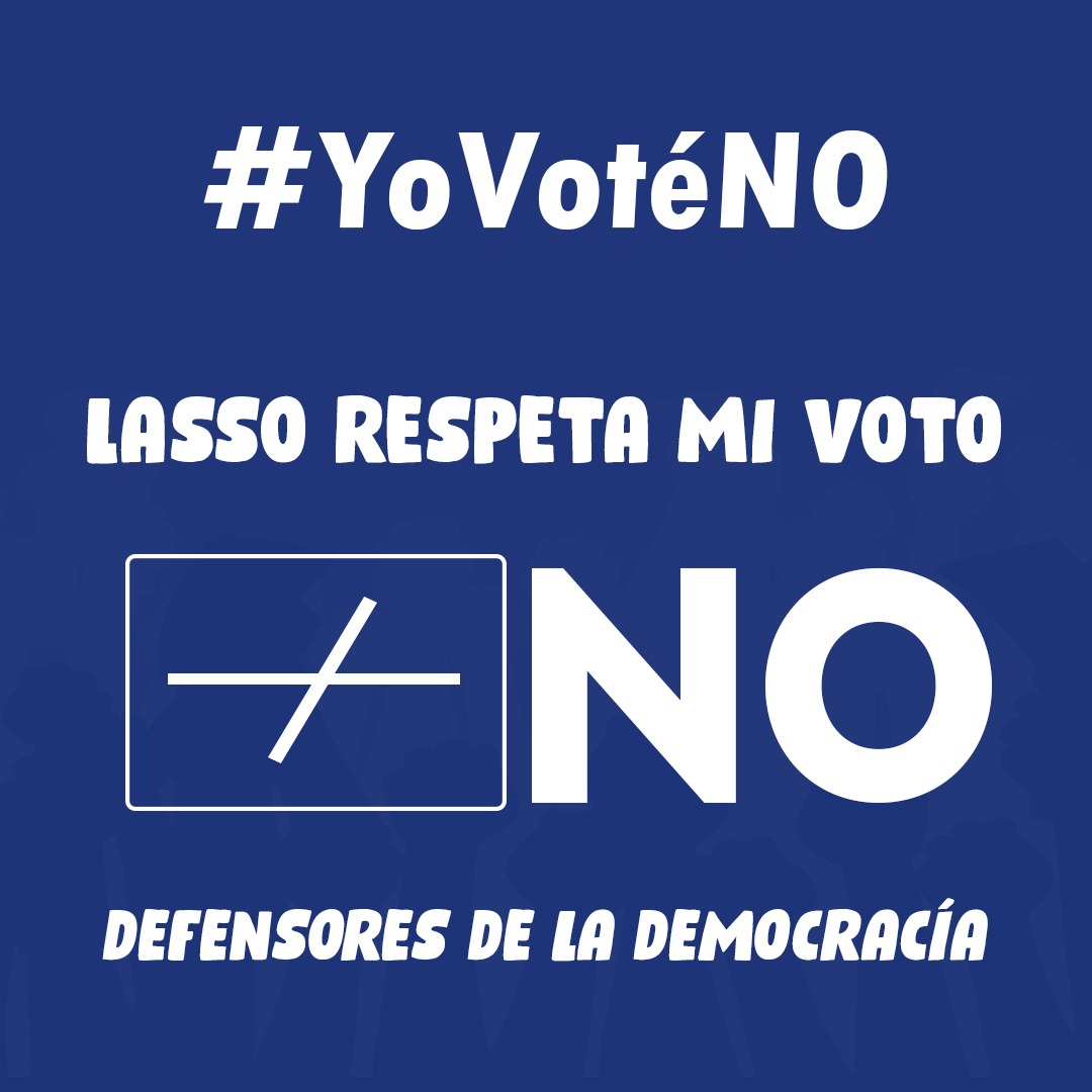 Cfuenteseraz97's tweet photo. #YoVoteNo Hay que defender la voluntad del pueblo ecuatoriano @aquilesalvarez @marcelaguinaga https://t.co/iH1RwbCHt9