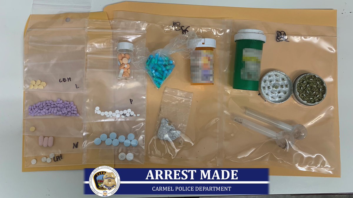 Carmel Police Department on Twitter "Carmel Police arrest two individuals for warrant and drug