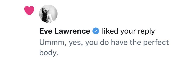 StuartSchwartz3's tweet photo. TFW @EveLaurence likes your reply 🥰🥰 #hottestwomanintheworld https://t.co/RhK2CiSm0y