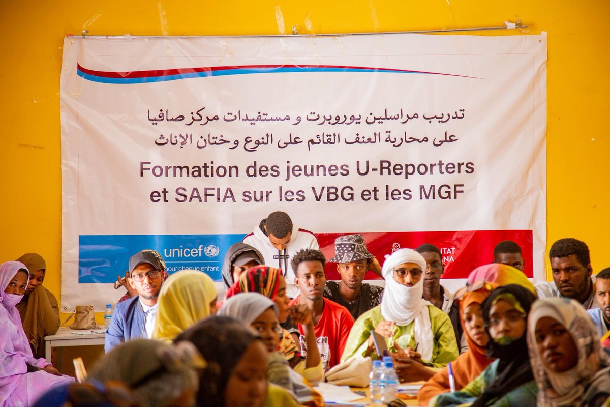 unicefmauritani's tweet photo. Dans le cadre de la journée tolérance zéro, 90 jeunes, filles et garçons, sont formés sur les #VBG et #MGF pour être mobilisés dans les lycées et universités de Nouakchott et assurer une campagne de sensibilisation contre ces pratiques néfastes

#PourChaqueEnfant, la protection💙 https://t.co/JiDlOLpug3