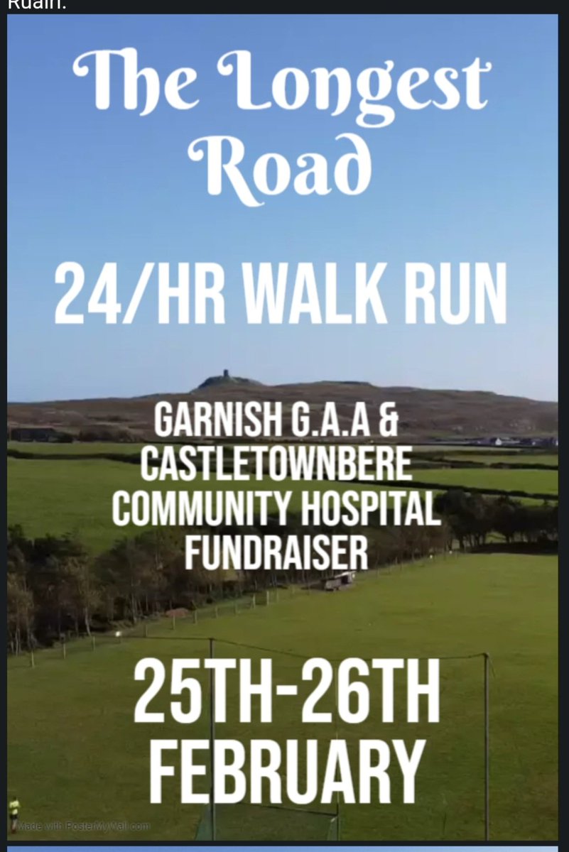 GarnishGAA's tweet photo. Garnish GAA are delighted to announce that 'The Longest Road' fundraiser is back for 2023.  Keep an eye on our social media over the next fortnight for more updates. Donations can made via link.  https://t.co/y0SOmmROOX
@GaaBeara https://t.co/oYwBIumexm