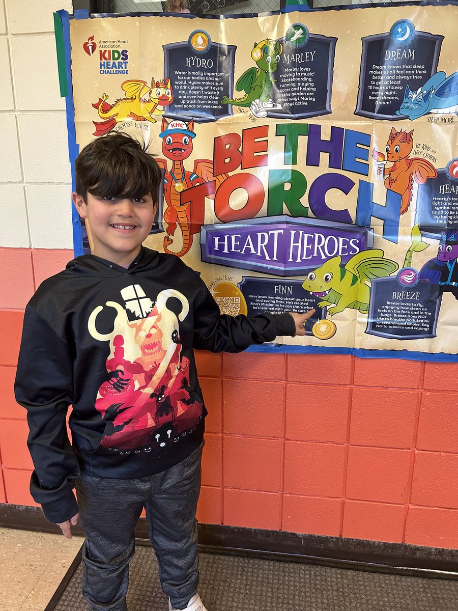 Talon from Ms. Giudice’s class is our 1st 🥇 second grade student to complete Finn’s Heart Challenge. Congratulations from Mrs. Merrill. #NEScares 💚🐮 <a href="/nmps_supt/">NMPS Supt</a> <a href="/American_Heart/">American Heart Association</a>