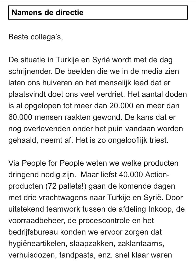 romanticrobot93's tweet photo. I dont like my work at all at the moment but today iam proud. We sended 3 trucks full of stuff to Turkey and Syria and donated 1 million #ActionStore #TurkeyQuake #syriaearthquake2023 #PrayForTurkeyAndSyria #TheNetherlands https://t.co/2Hv8nSZdVC