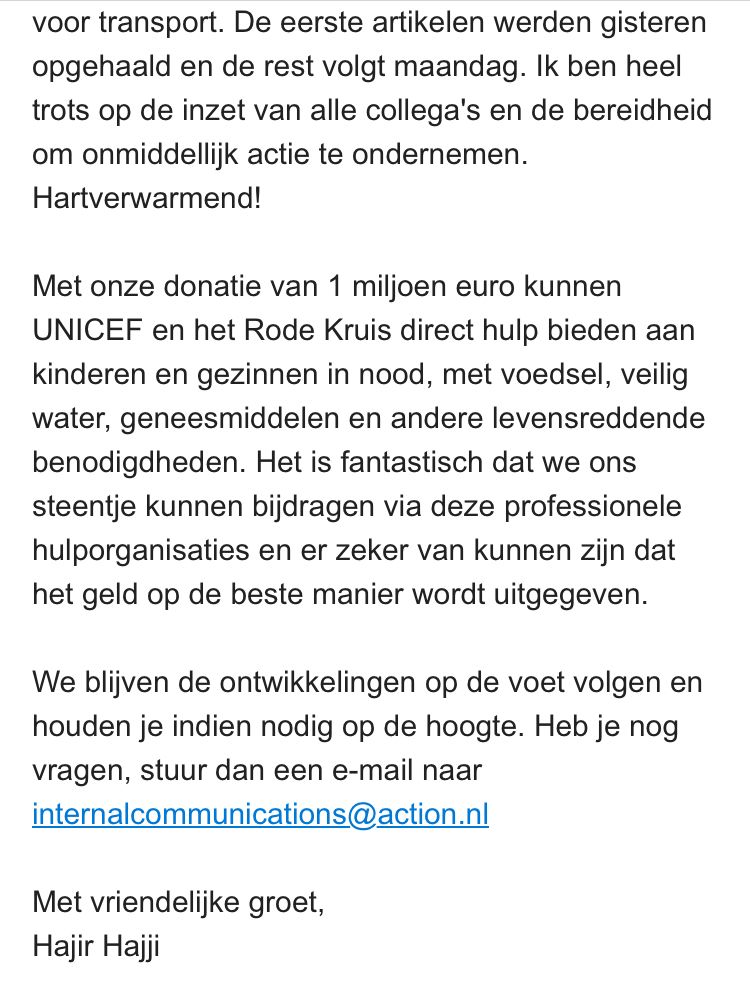romanticrobot93's tweet photo. I dont like my work at all at the moment but today iam proud. We sended 3 trucks full of stuff to Turkey and Syria and donated 1 million #ActionStore #TurkeyQuake #syriaearthquake2023 #PrayForTurkeyAndSyria #TheNetherlands https://t.co/2Hv8nSZdVC