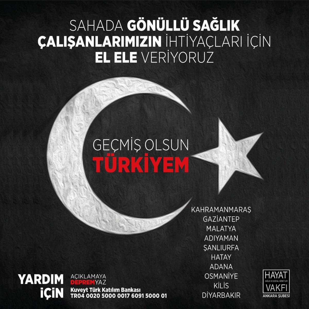 Sahadaki sağlık çalışanlarımızın geri dönüşleriyle tespit ettiğimiz scrubs, iç çamaşırı ve çorap vb. ihtiyaçlar için Hayat Vakfı Ankara şubesi olarak bir kampanya başlattık.