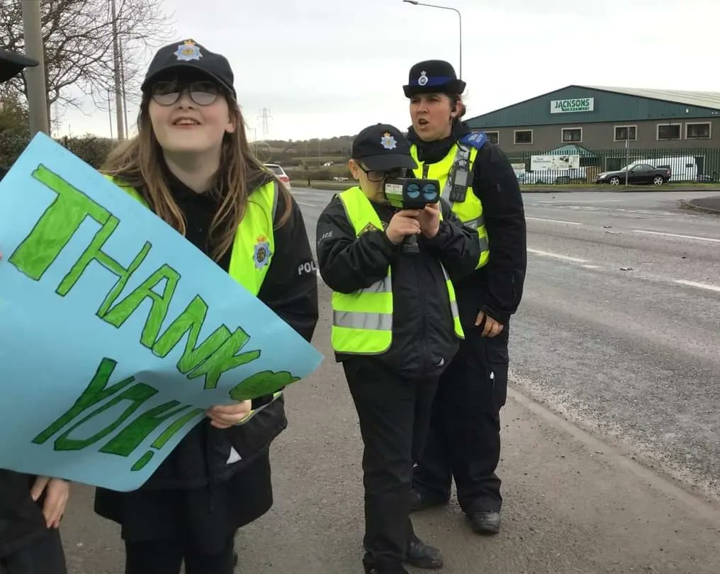 MissCorlessY6's tweet photo. Our Mini-Police Officers were out checking the speed of local motorists today! Well done Year 6. 👮‍♀️👮‍♂️😊🚗
@MinipoliceR https://t.co/2OWf6QYtc7