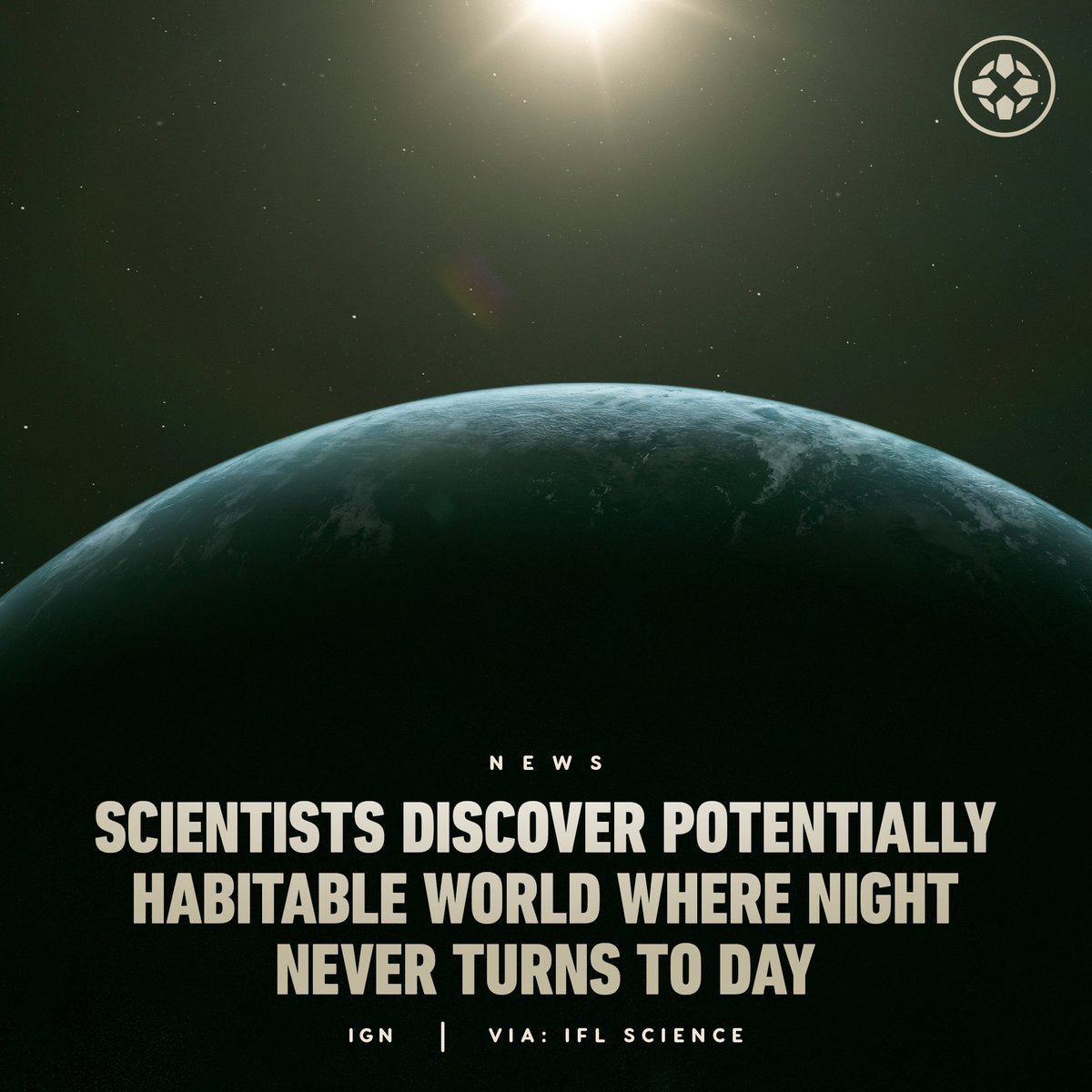 IGN's tweet photo. Astronomers believe that the newly discovered Wolf 1069 b, which orbits a red dwarf star 31 light-years from Earth, may be worth searching for signs of extraterrestrial life, even though one side of it is locked in eternal night. https://t.co/KWsrzrNrAP https://t.co/NEHqn26eas