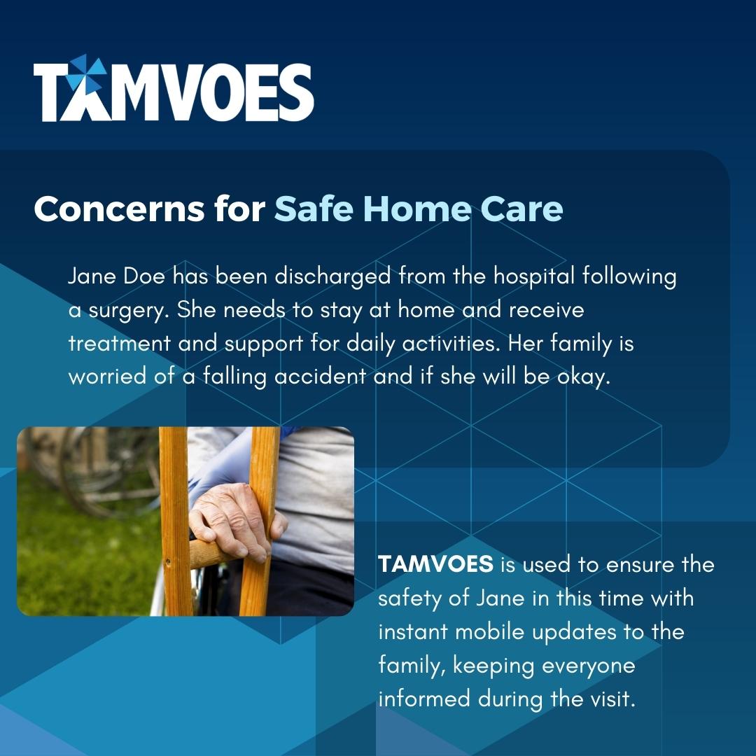 tamvoes's tweet photo. TAMVOES is partnering with TAMCARE to deliver an outstanding home care experience to fix the pitfalls of regular home care. Using the TAMVOES platform, seniors can stay connected remotely to their care team during every PSW visit to ensure peace of mind. https://t.co/HOdPWrDFN9