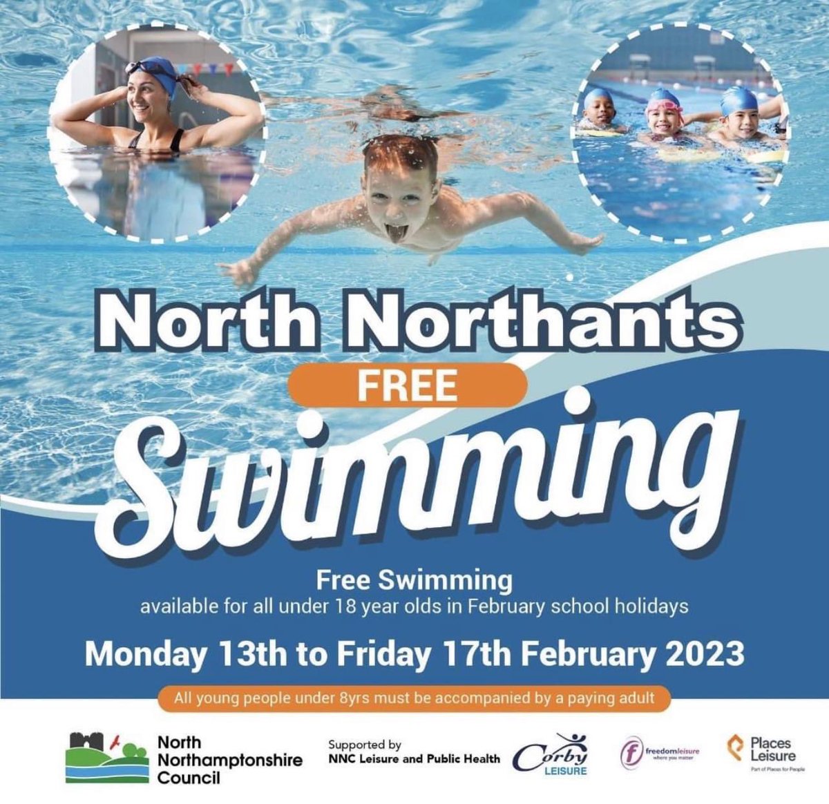 Free Swimming during the February half term 2023 Corby Leisure