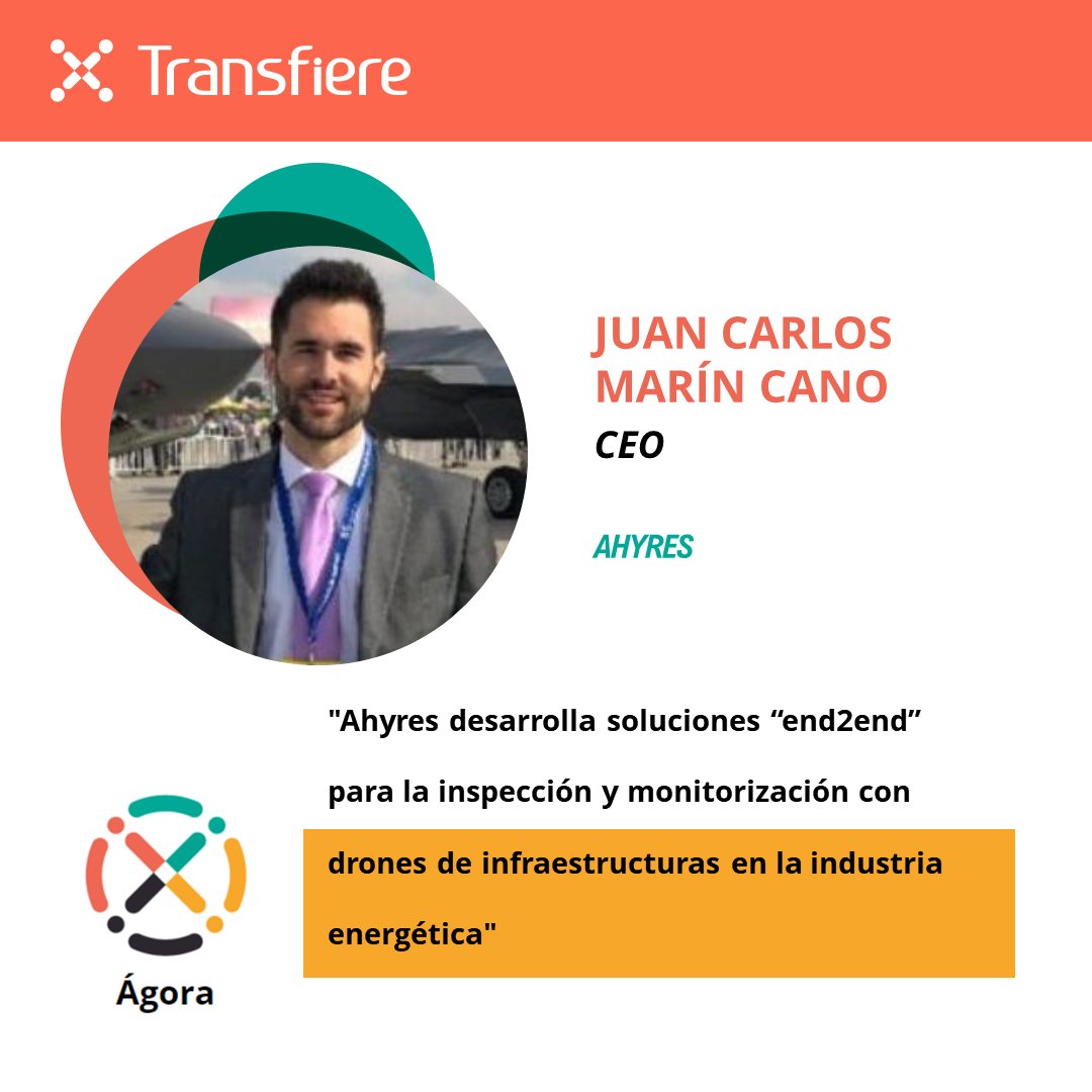✅ Juan Carlos Marín Cano, CEO de <a href="/Ahyres_Spain/">AHYRES</a>, será uno de los participantes del espacio #Ágora de #Transfiere2023.

🗣️ "AHYRES desarrolla soluciones #end2end para la inspección y monitorización con #drones de #infraestructuras en la industria energética."

📆 15-17 FEB.