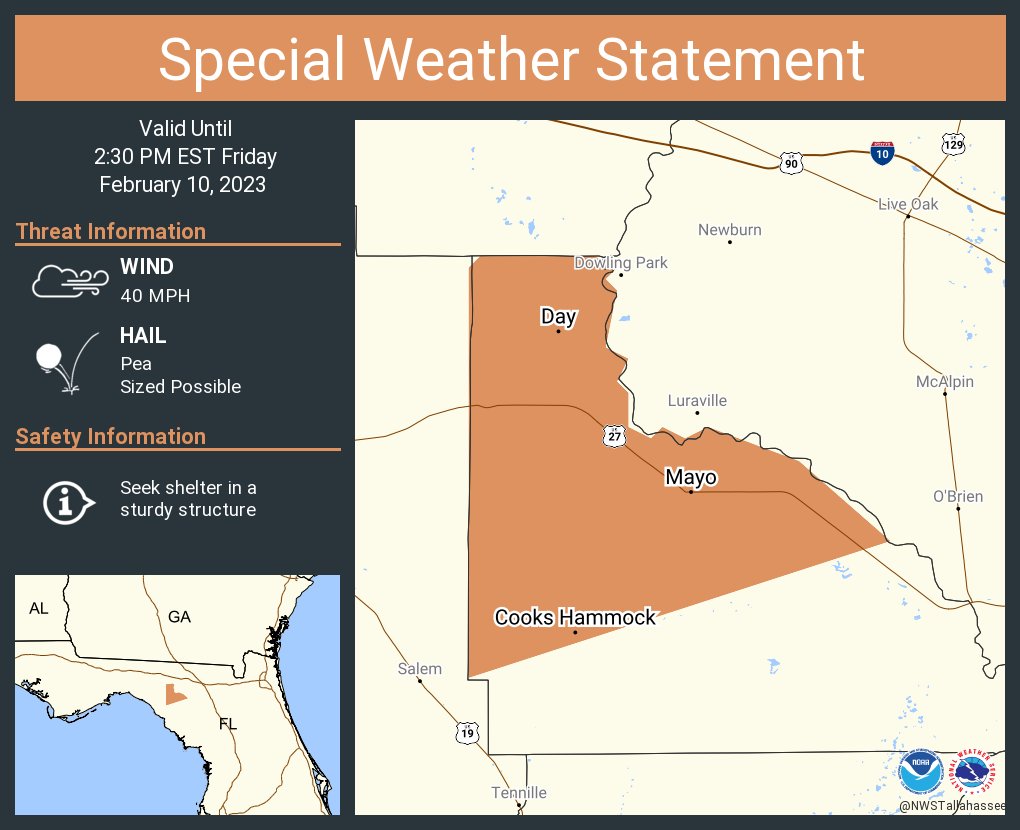 NWS Tallahassee on Twitter "A special weather statement has been