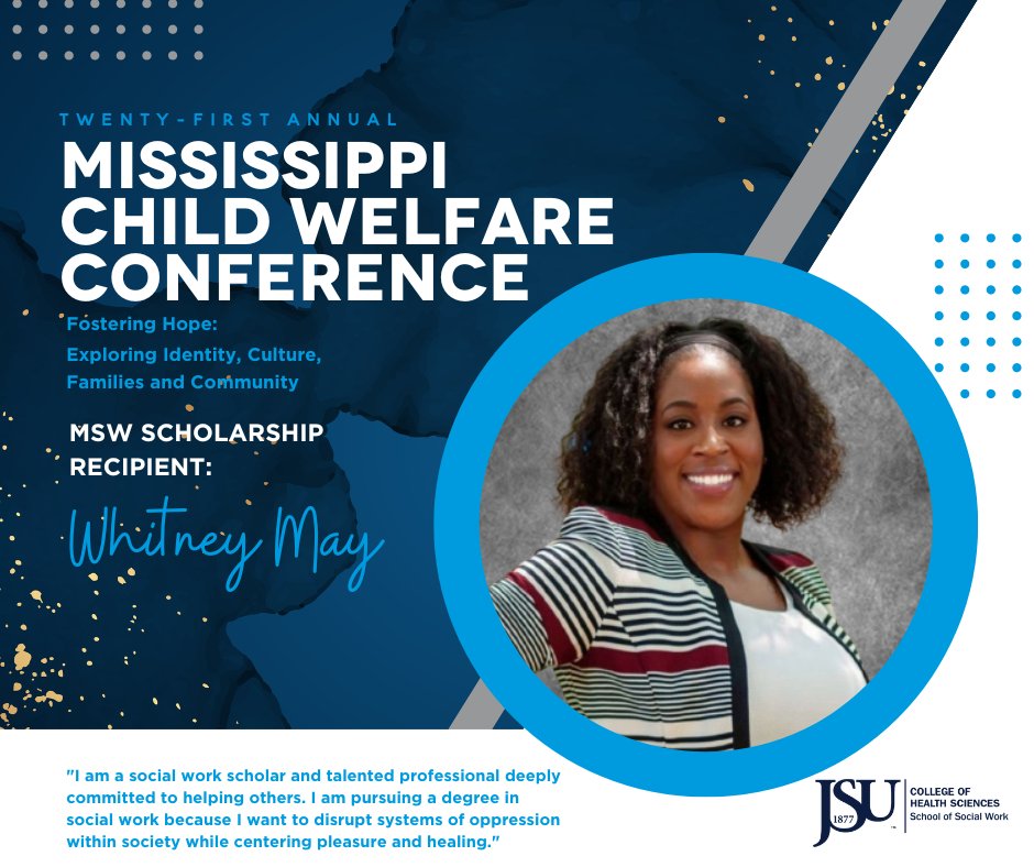 JSU_SSW's tweet photo. The Mississippi Child Welfare Institute Scholarship Committee would like to congratulate the recipients of the 2023 MS Child Welfare Student Scholarships! The Scholarship Presentation was held via Zoom during the 21st Annual Child Welfare Conference on February 2, 2023. https://t.co/mexzAQ38d6
