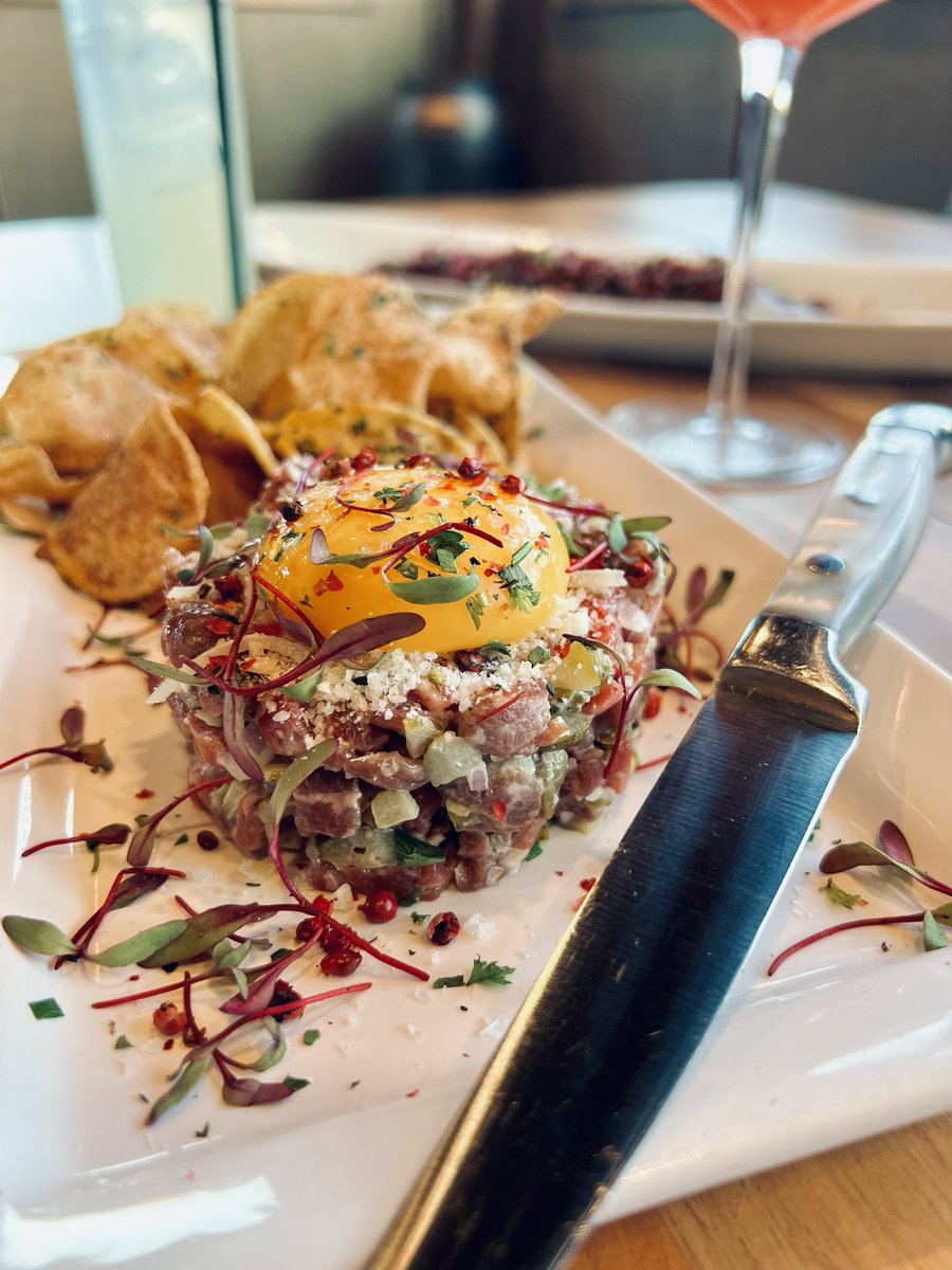 Beef TarTare is always a classic on a steakhouse menu! We serve ours with housemade Potato Chips! #Chef #ChefLife #Nashville #NashvilleEats #NashvilleChef #NashvilleTN #NashvilleFood #NashvilleFoodie #Steak #SteakHouse #Food #Foodie #Yummy #Delicious