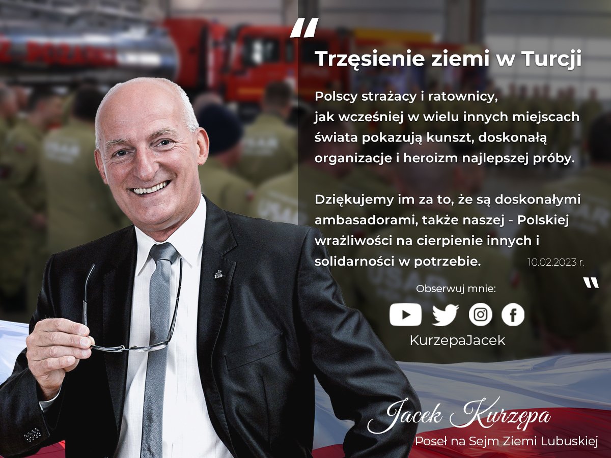 JacekKurzepa's tweet photo. 🤍❤️ Polska dobroć nie zna granic. Cierpienie innego narodu w obliczu tragedii nie jest nam obojętne - dlatego niesiemy pomoc tam gdzie jest potrzebna. Dziś jest potrzebna w Turcji i Syrii. Brawo @KGPSP 🇵🇱 🤝 🇹🇷
#MisjaTurcja #PolskaPomaga #Turkey #TurkeyEarthquake #turkeyquakes https://t.co/MXXFeiA5FU