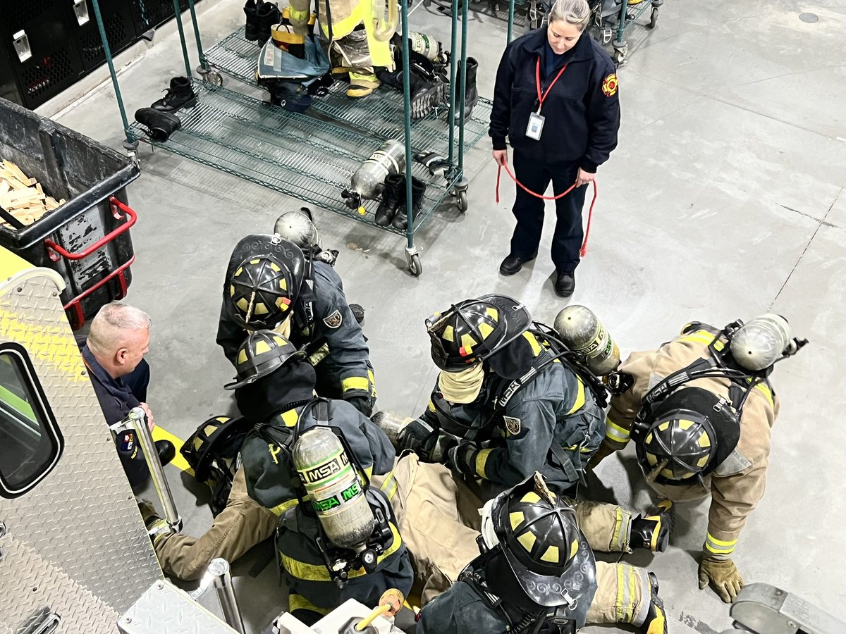 Firefighter down was the skills to learn today. The seniors honed their skills of saving their own great work by all