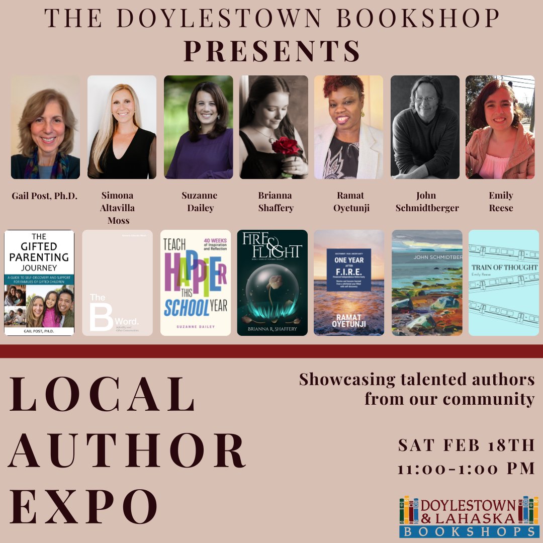 Hey #Philly folks! I am excited to be part of this upcoming book event with other local authors! Sat., Feb. 18 from 11-1 at the Doylestown Bookshop. #gifted #gtchat #giftedandtalented #2e #thegiftedparentingjourney #parenting @doylestownbooks  @giftedunltdLLC @giftedpage