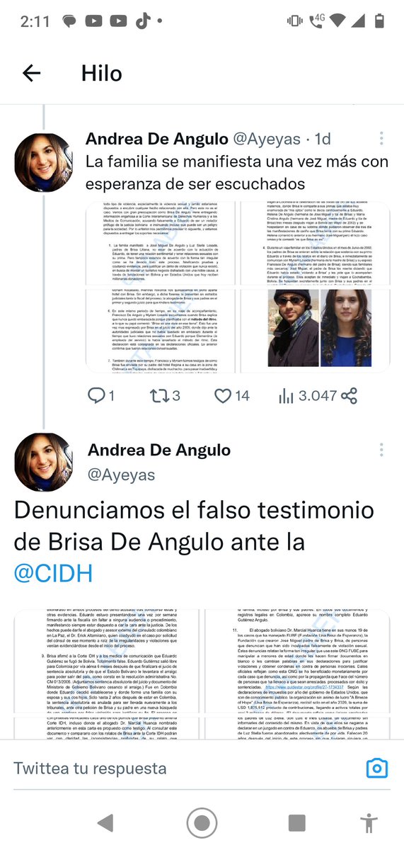 VianaRestreuma's tweet photo. #SuPresenciaResponda
Me llegó esto es la hermana de #brisadeangulo juzguen ustedes la misma hermana dice que es falso lo de el abuso... https://t.co/154HgGdzZ7
