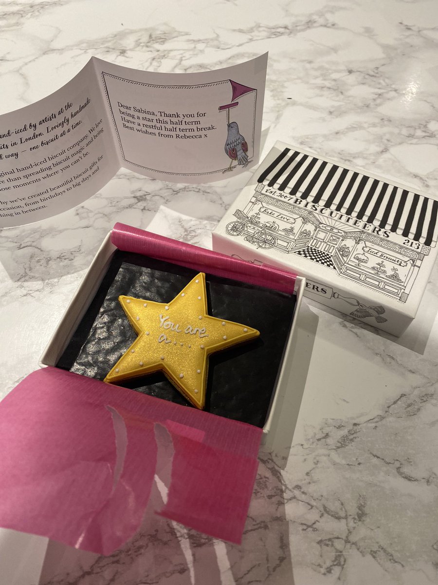 sabinam27's tweet photo. A huge thank you to @MrsDaulman at @Agora_LP for the wonderful half term gift. It’s too beautiful to eat @BiscuiteersLtd 😋 #workingtogether https://t.co/mvQI5jw3JM