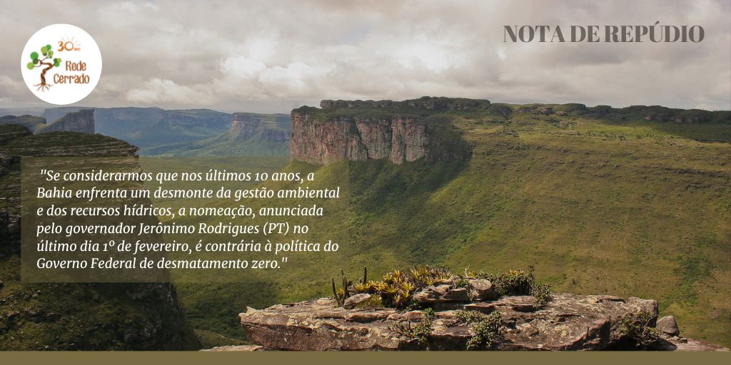 Rede_Cerrado's tweet photo. A Rede Cerrado vem a público e diretamente ao Governo do Estado da Bahia manifestar repúdio à recondução da Sra. Márcia Teles para a diretoria-geral do Instituto do Meio Ambiente e Recursos Hídricos (INEMA). 
#RedeCerrado #INEMA #Bahia 

https://t.co/QmDLm792IU https://t.co/SIfO20PBwC