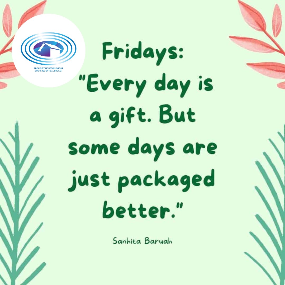 AlexaGu57474305's tweet image. HAPPY FRIDAY!!! We are individually packaged better.
PROXICITY HOUSTON is packaged to attend to all your real estate needs. 
📞 832-688-4313
📧 houston@proxicity.live
#ProxicityHouston #texasrealestate #texaslifestyle #realestate #realestatelife #realtor #homeseller #homebuyer