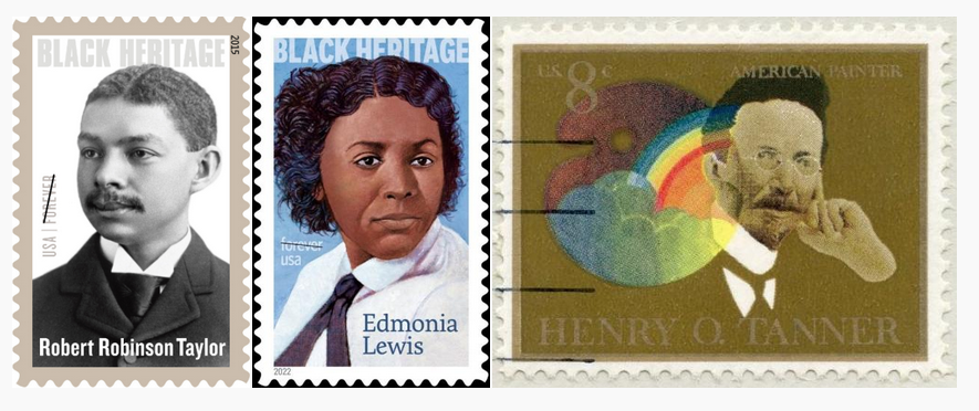phftucson's tweet photo. Visual artists, Designers, Architects: Robert Robinson Taylor, Edmonia Lewis, Henry O. Tanner

#BlackHistoryMonth #philately #phftucson

3/3 https://t.co/BIWIR8SLL6