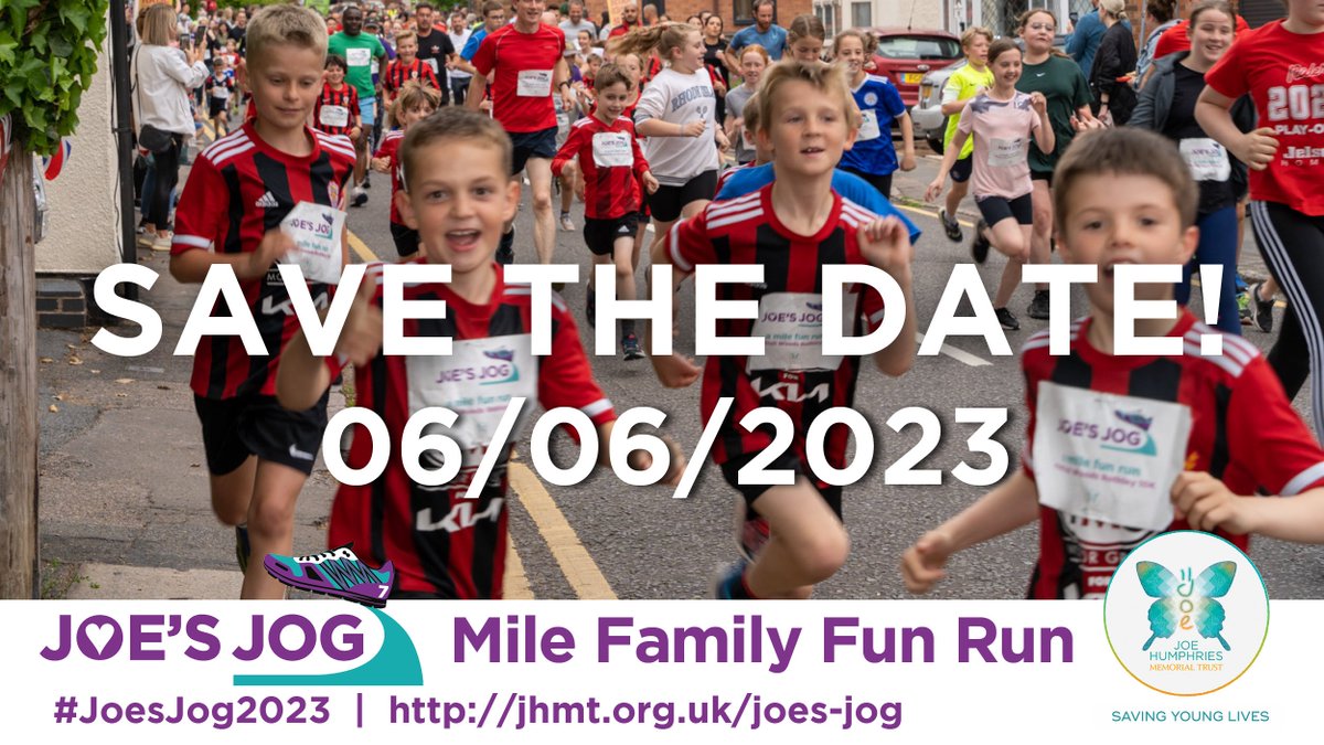 JHMTorguk's tweet photo. SAVE THE DATE &amp; GET SET TO RUN A SPECIAL MILE for Joe’s Trust @JHMTorguk
on 6/06/2023 #Rothley10k #familyfunontherun #SADSawareness #savingyoungheartbeats #makeadifference #Leicestershire #Leicester #Charnwood https://t.co/NjRFwZrGkP