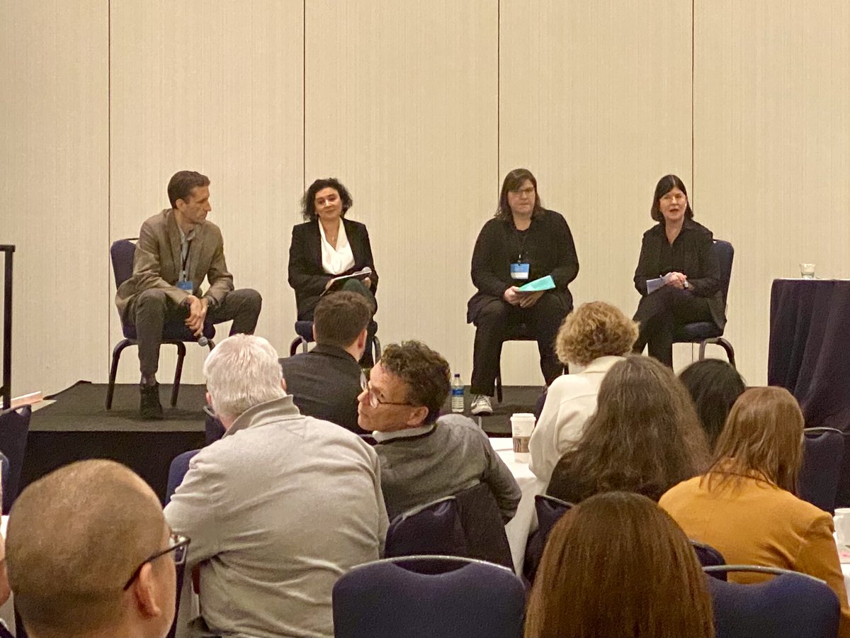 PrincipalGLi's tweet photo. Panel of @chrkennedy @FlaviaCoughlan @Heathergrieve14 continue our discussion on Young People as Allies in Education. ‘The pandemic taught us there are more negotiable in schools than we thought.’ We are listening: equity, belonging, communications &amp; technology…. @BCSTA_News https://t.co/xIEUKw2u5m