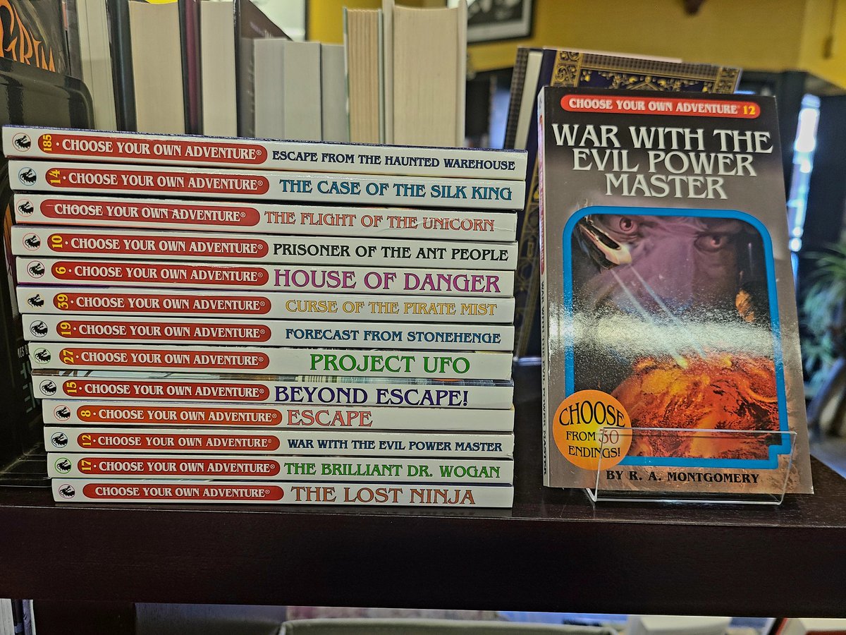 Remember that you are the master of your own destiny. Fresh stack of new #ChooseYourOwnAdventure books in stock. #CYOA #bookstore #newbooks #bucketoblood