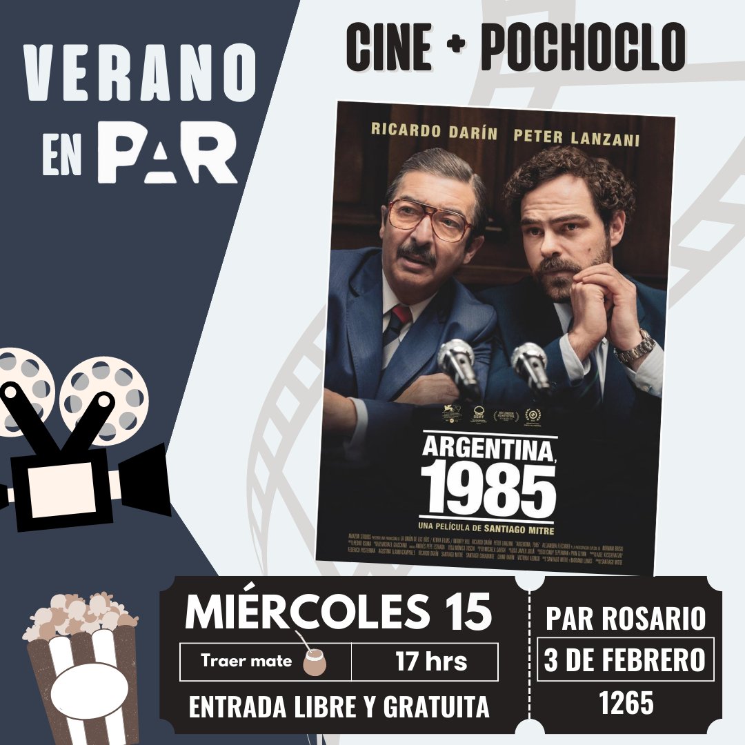 progandres's tweet photo. 🎥 Película: "Argentina 1985"

📆 Miércoles 15 de Febrero a las 17hs.

📌 Dirección: 3 de febrero 1265. 
❄ Sala climatizada 

🎟 La entrada es libre y gratuita. Trae tu mate. 🧉

Te esperamos!!! https://t.co/IunfTeXnw8