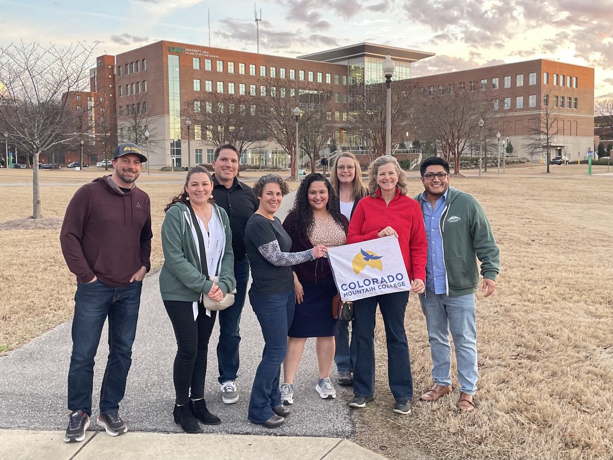 CarrieBHauser's tweet photo. Members of team ⁦@ColoMtnCollege⁩ in #Birmingham #Alabama for #RuralPathways gathering. ⁦@UABNews⁩ ⁦@Dr_J_Rodriguez⁩ #K12 #HigherEd #AdventureCollege #CMCAdventureFlag #MountainFutures https://t.co/pZBgzfQMp0