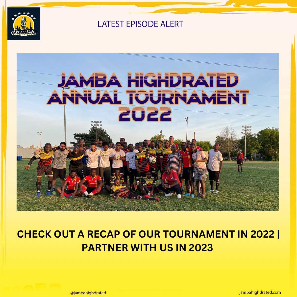 JambaHighdrated's tweet photo. The recap of the 2022 Annual Jamba Tournament is out on YouTube. Check it out on https://t.co/I3Mj3ROTs0

We are looking for partners for the 2023 edition. Kindly DM us for partnership.
#soccer #football #tournament #jambatournament #community https://t.co/3IayuiBCKn